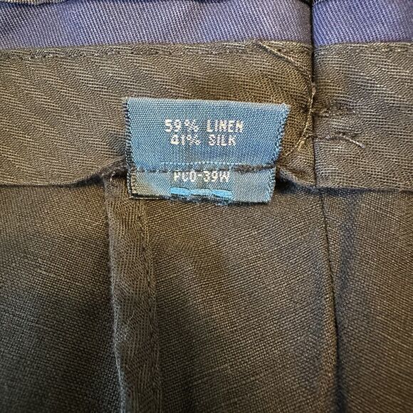 Polo Ralph Lauren Men's Silk Linen Pants Size 40x32 Black Classic Fit Trousers - Picture 9 of 10